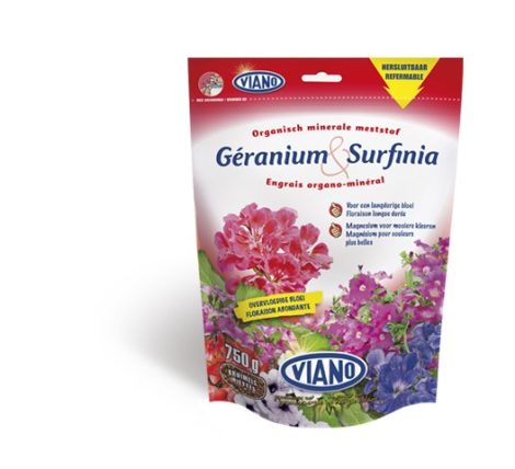 Viano Muskátli & balkonnövénytáp 0,75 kg 5-6-13 +4MgO Viano Muskátli & balkonnövénytáp 0,75 kg 5-6-13 +4MgO